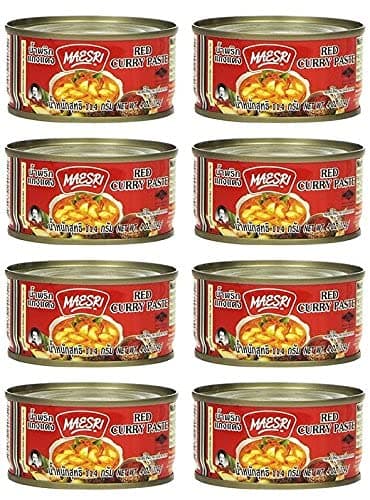 Maesri Thai Red Curry Paste - 4 oz (Pack of 8) - 4 SET