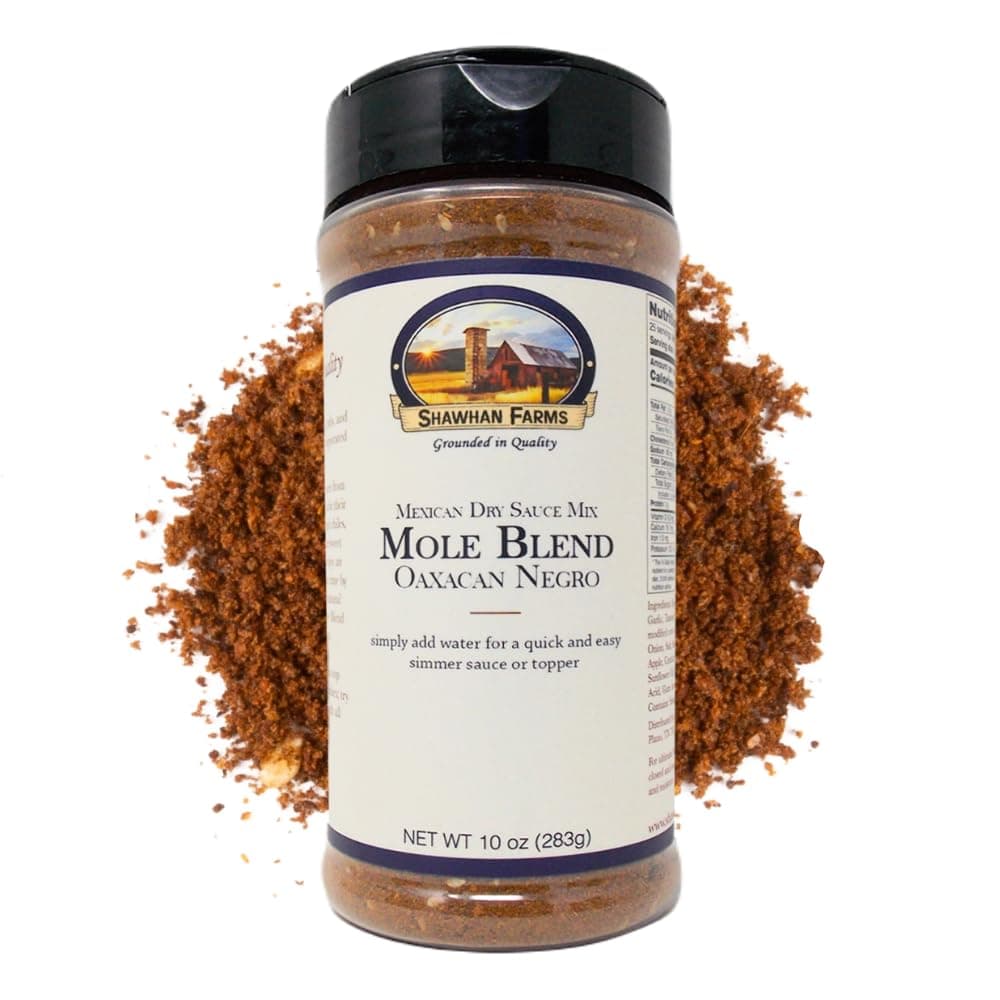 Shawhan Farms Mexican Mole Negro Sauce Starter, Just Add Water, Oaxacan Black Mole with Cocoa and Three Chiles, Small Batch USA, 10 oz