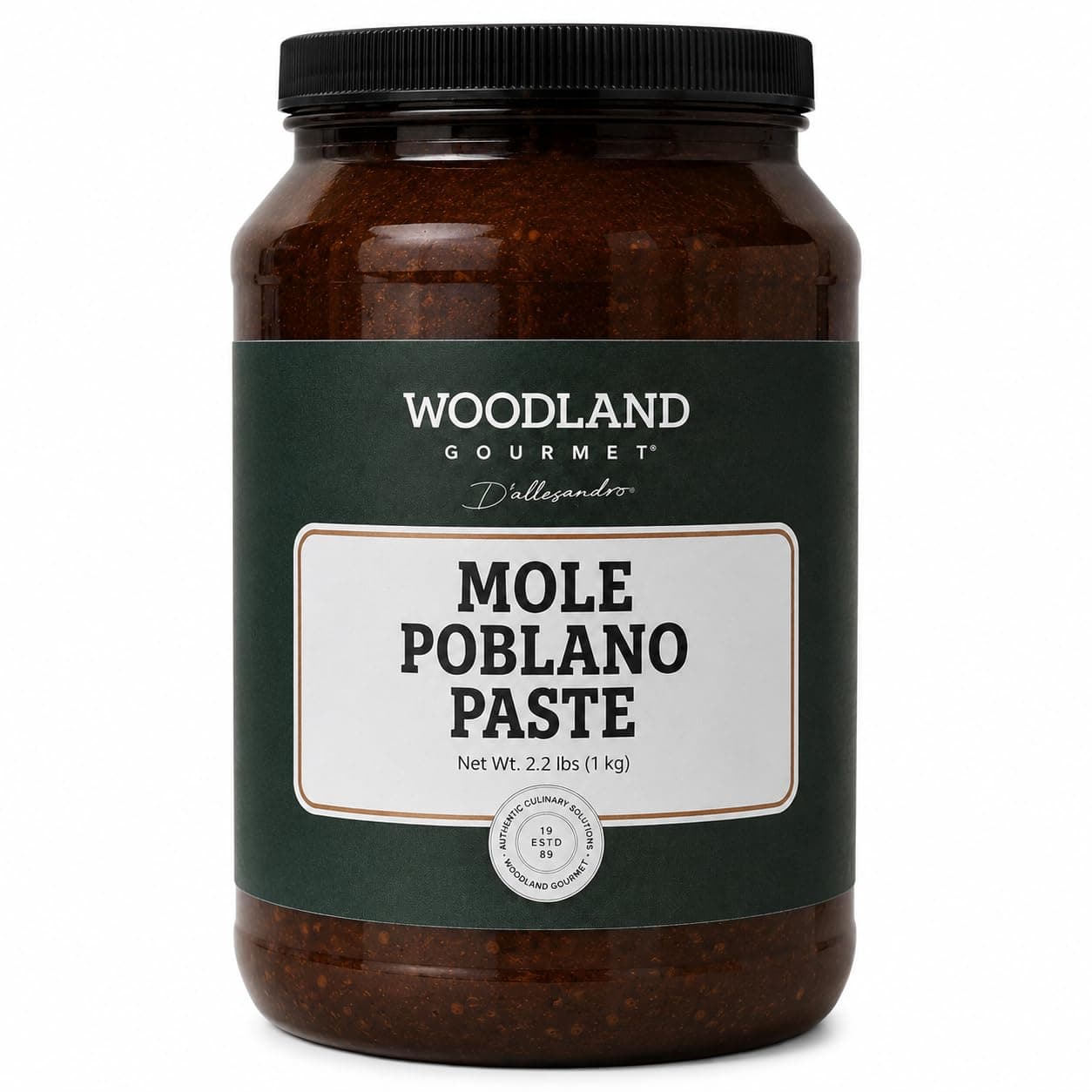 Mole Poblano Paste, 2.2 lbs – Authentic Mexican Mole Sauce Base with Chiles, Chocolate & Spices – Traditional Puebla Style for Chicken, Enchiladas & Sauce by Woodland Gourmet