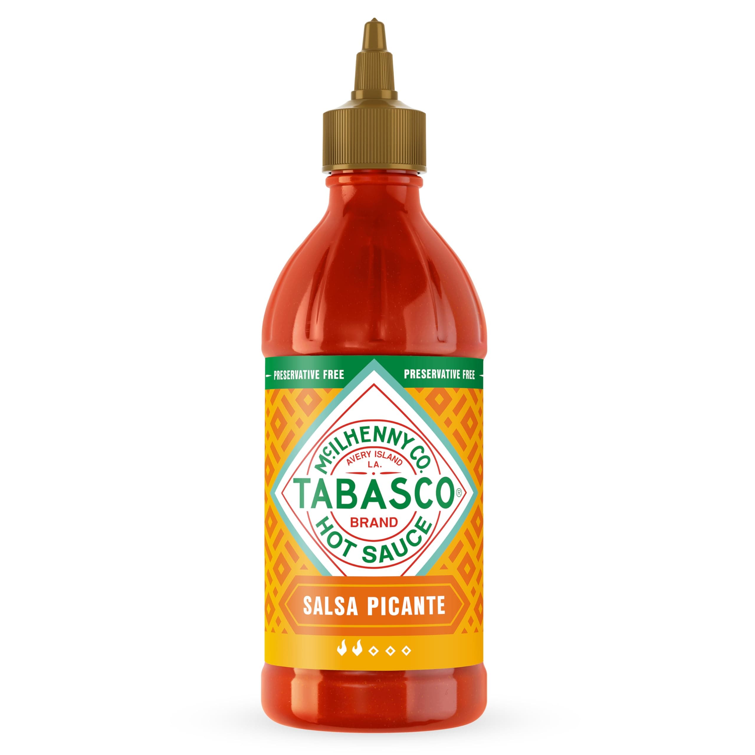 TABASCO Brand Salsa Picante, Vibrant & Mild Hot Sauce, Easy-to-Squeeze Bottle, Thicker Mexican Style with Authentic Peppers, Garlic & Spices, Great on Tacos & More, 16.2 Fl Oz (Pack of 1)