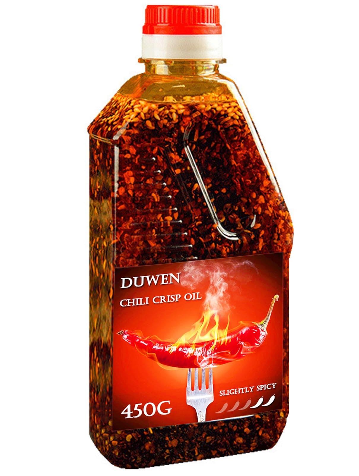 Chili Oil, Hot Sesame Chili Oil Chinese Pepper Oil for Noodles Cooking 16oz Bottles with Chili Crisp Flakes Crispy Fried Chilli Crunch, Crunchy/Vegan Good on Everything (Slightly Spicy)