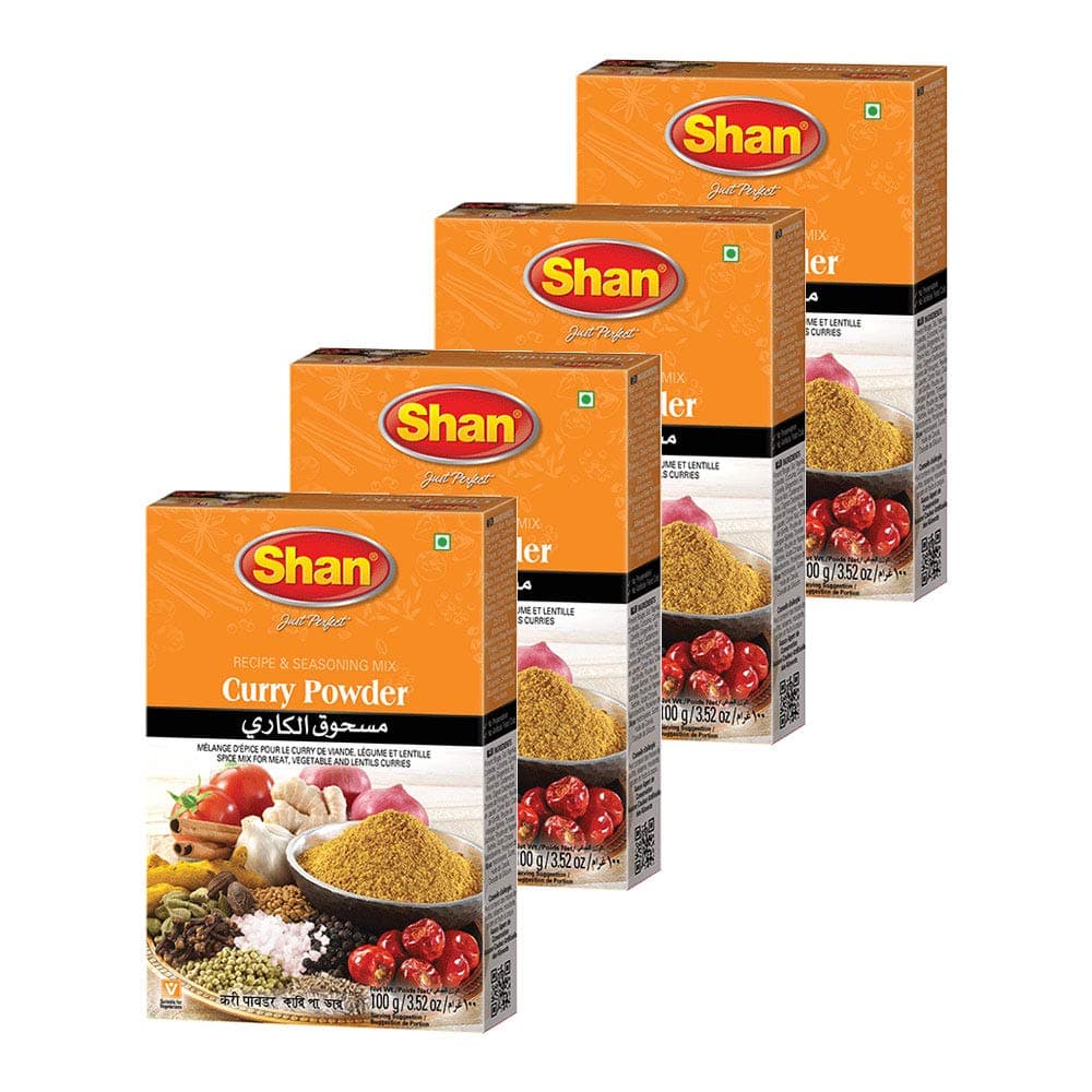 Shan Curry Powder Mix, 3.52 oz (100g) | Authentic Indian Spice Blend for Meat, Vegetable, and Lentil Curry | Vegan & Vegetarian Friendly | Cumin, Ginger, Coriander, Turmeric, Aromatic Seasoning | Perf