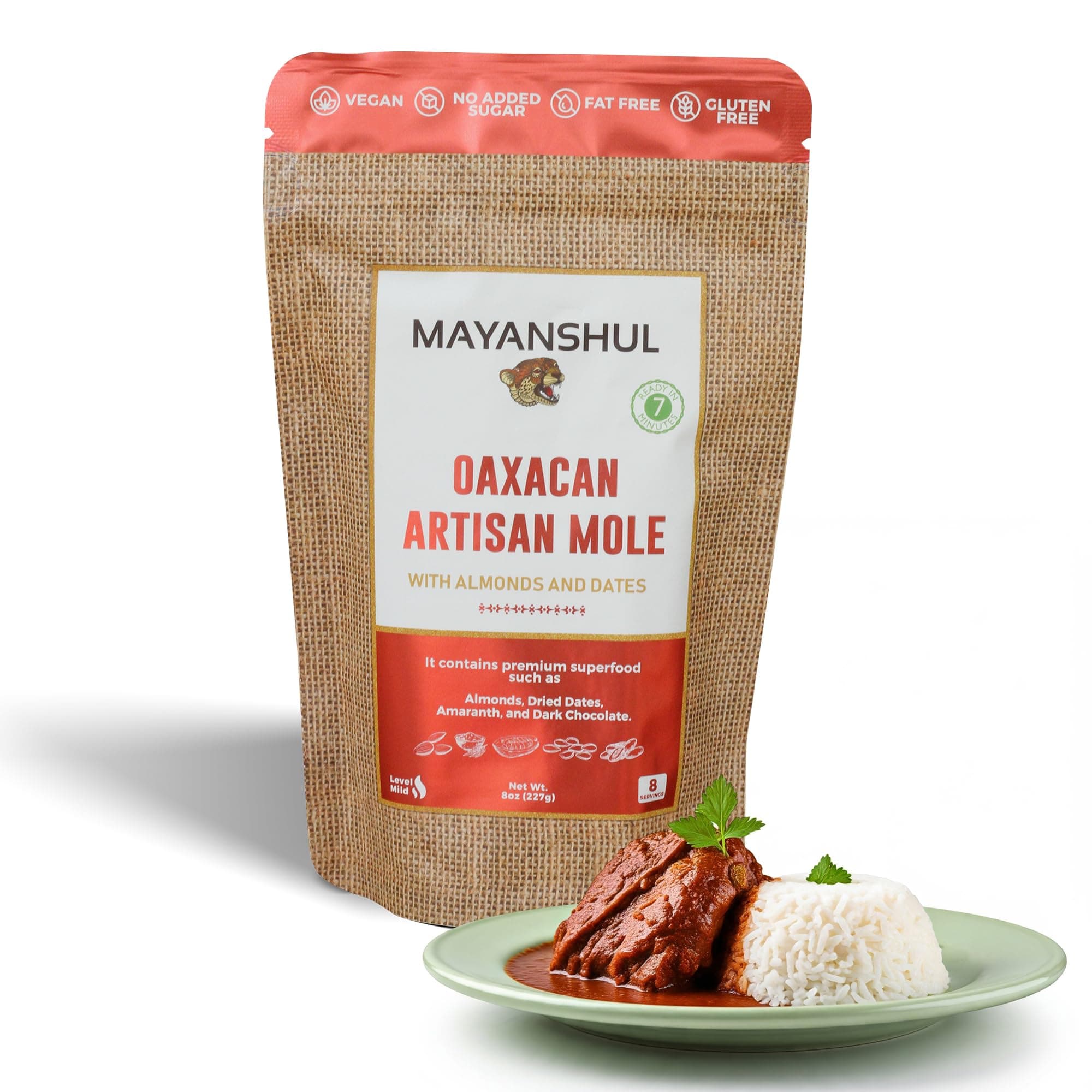 Oaxaca Mole Sauce – Authentic Mexican Red Mole (Mole Rojo) with Real Cacao, No Seed Oil, No Sugar Added, Gluten Free, Keto & Vegan, 8 oz Makes Up to 32 oz