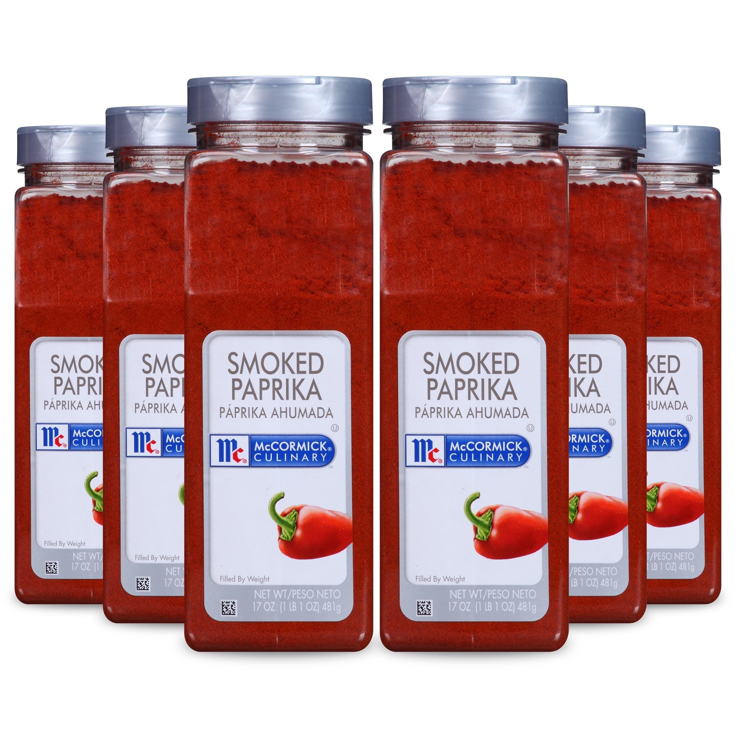 McCormick Culinary Smoked Paprika, 17 oz (Pack of 6) - Six 17 Ounce Containers of Sweet and Smoky Paprika Perfect for Spanish Cuisine, Chicken, Fish, Pork, Potatoes, and More